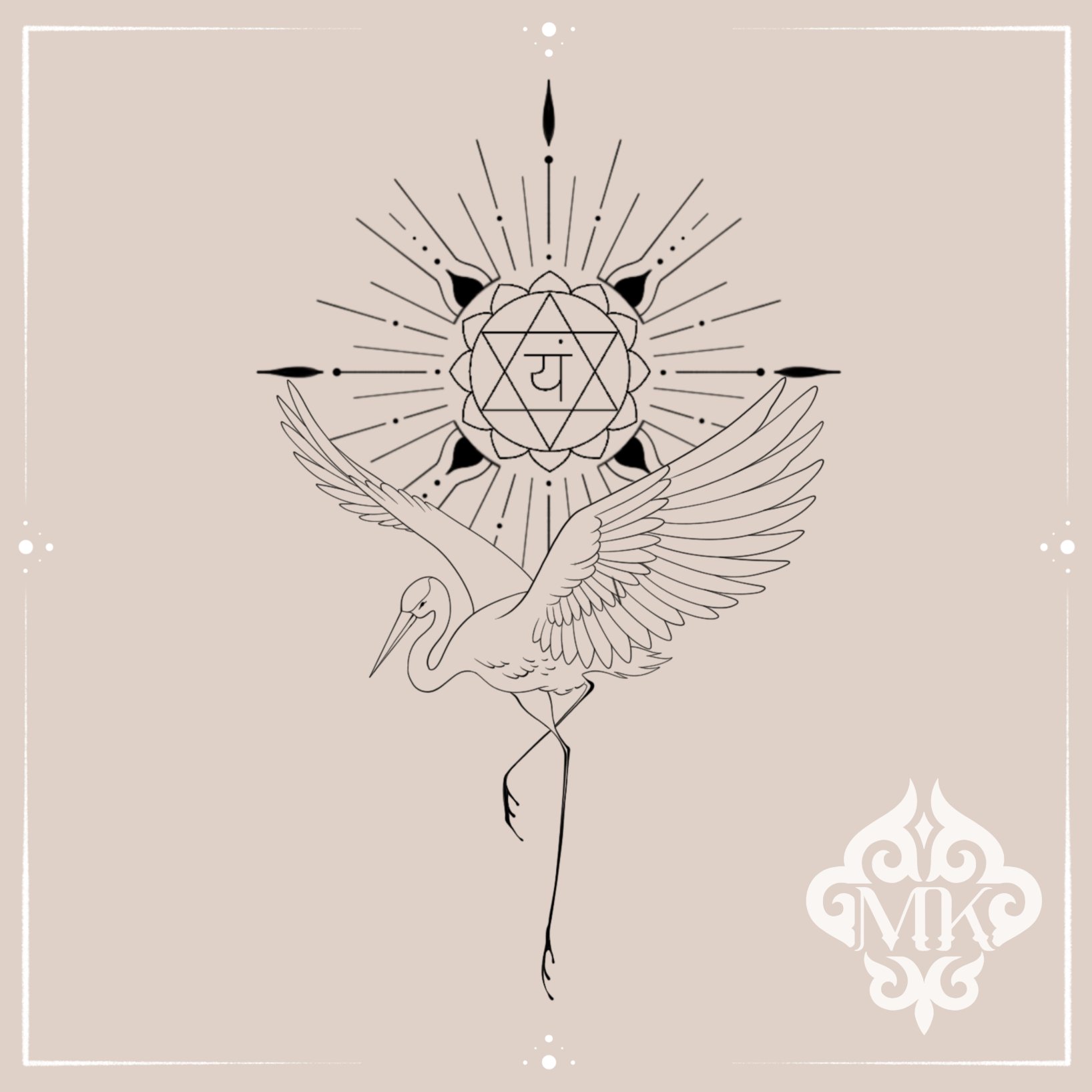 No. 60 Stork & Heart Chakra Sun